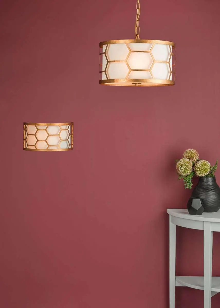 Epstein 3 light Pendant Gold with Ivory Shade