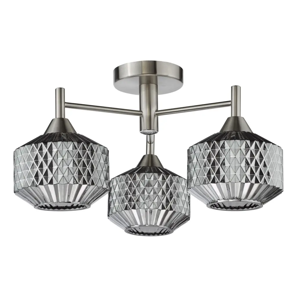 Fabrienne 3 Light Semi Flush Fitting