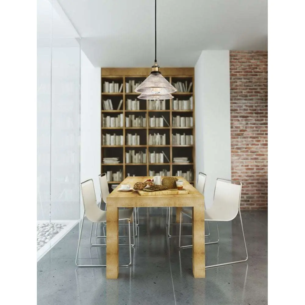 Empire Ridged Glass Pendant