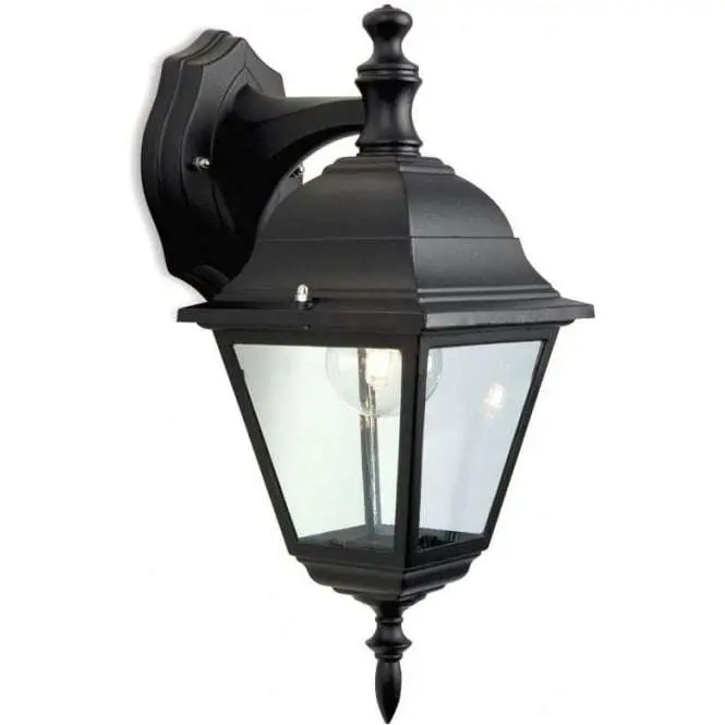 Traditional Uplight Black Coach Outdoor 4 Panel Lantern