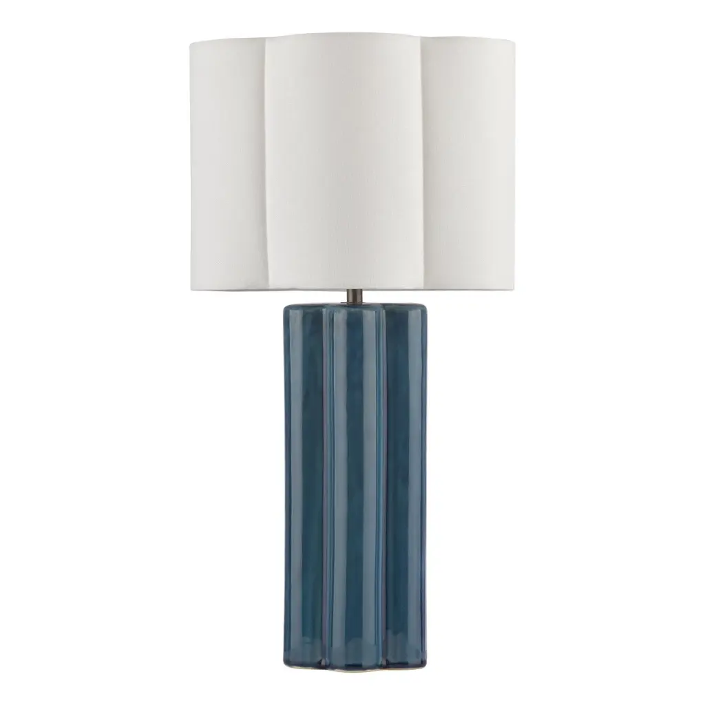 Fiyan Blue Table Lamp C/W Shade