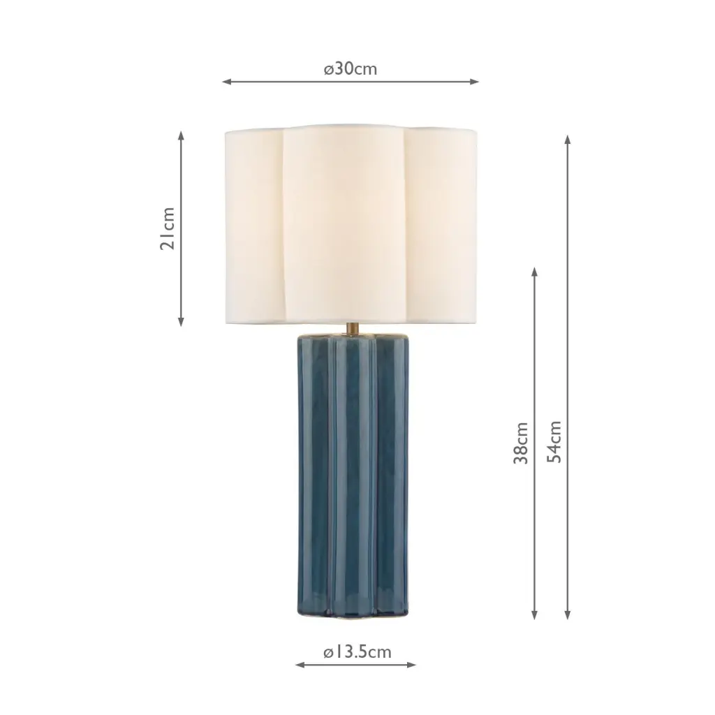 Fiyan Blue Table Lamp C/W Shade
