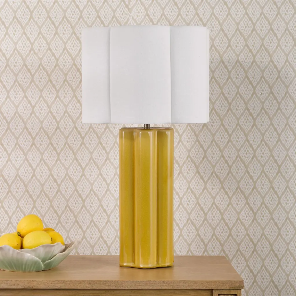 Fiyan Yellow Table Lamp C/W Shade