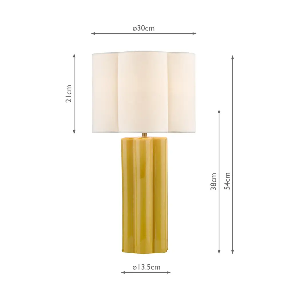 Fiyan Yellow Table Lamp C/W Shade