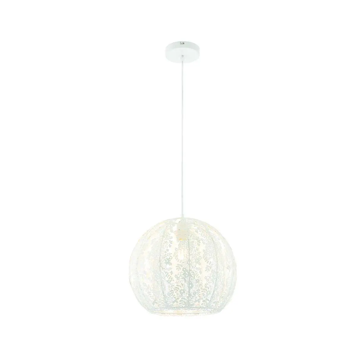 Flora 1 Light Pendant Satin White 60W