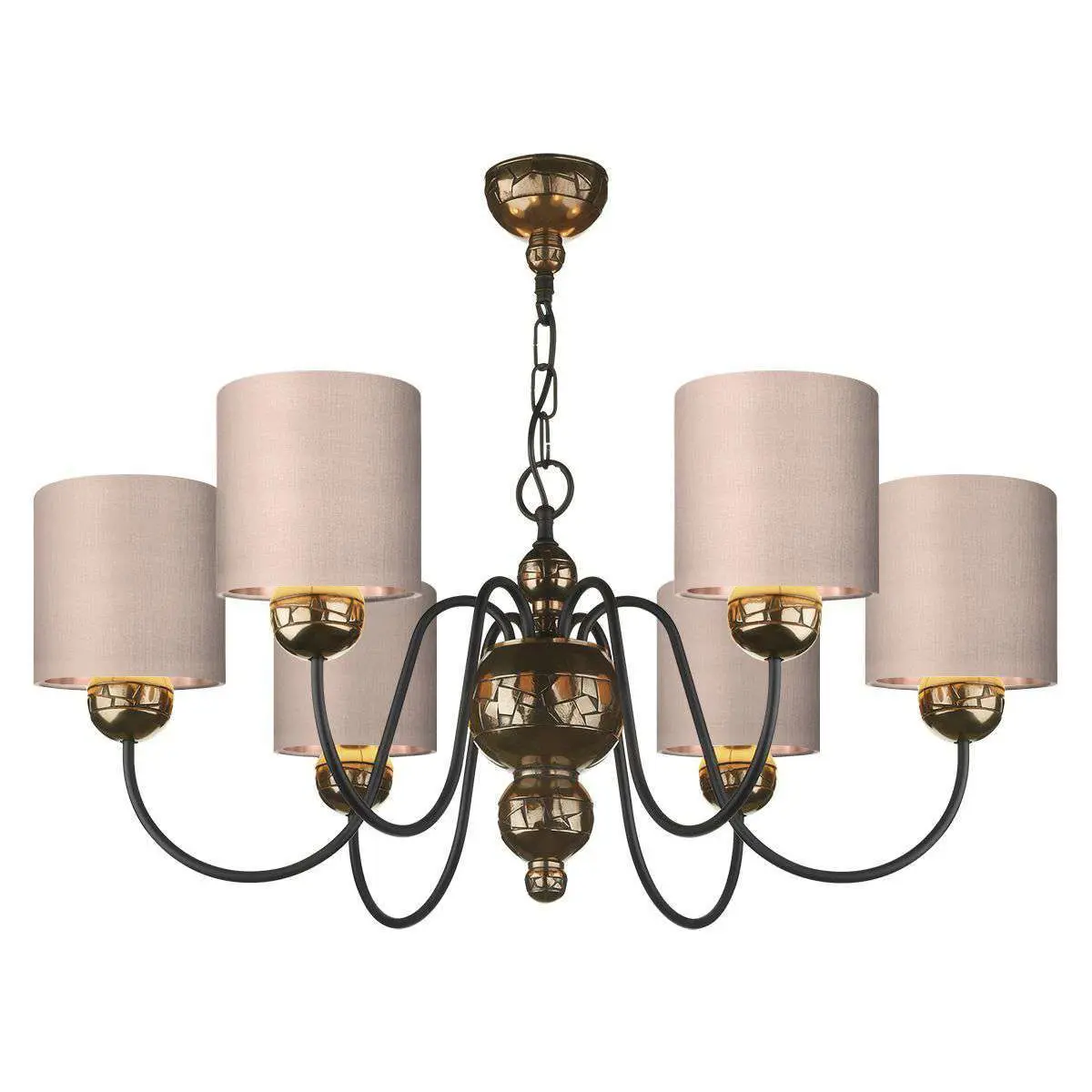 Garbo 6 Light Pendant Bronze complete with Bespoke Shades