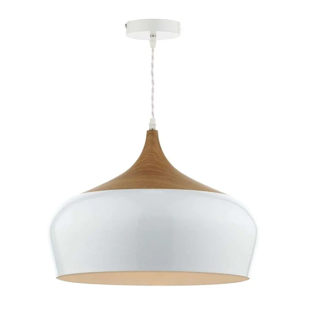 Gaucho 1 Light Pendant White Large