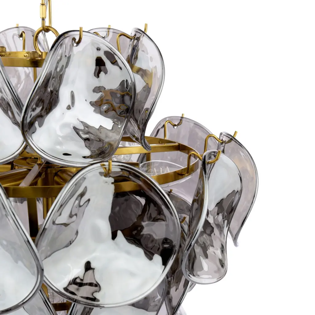 Genoa 8 Light Brass & Smoked Glass Pendant