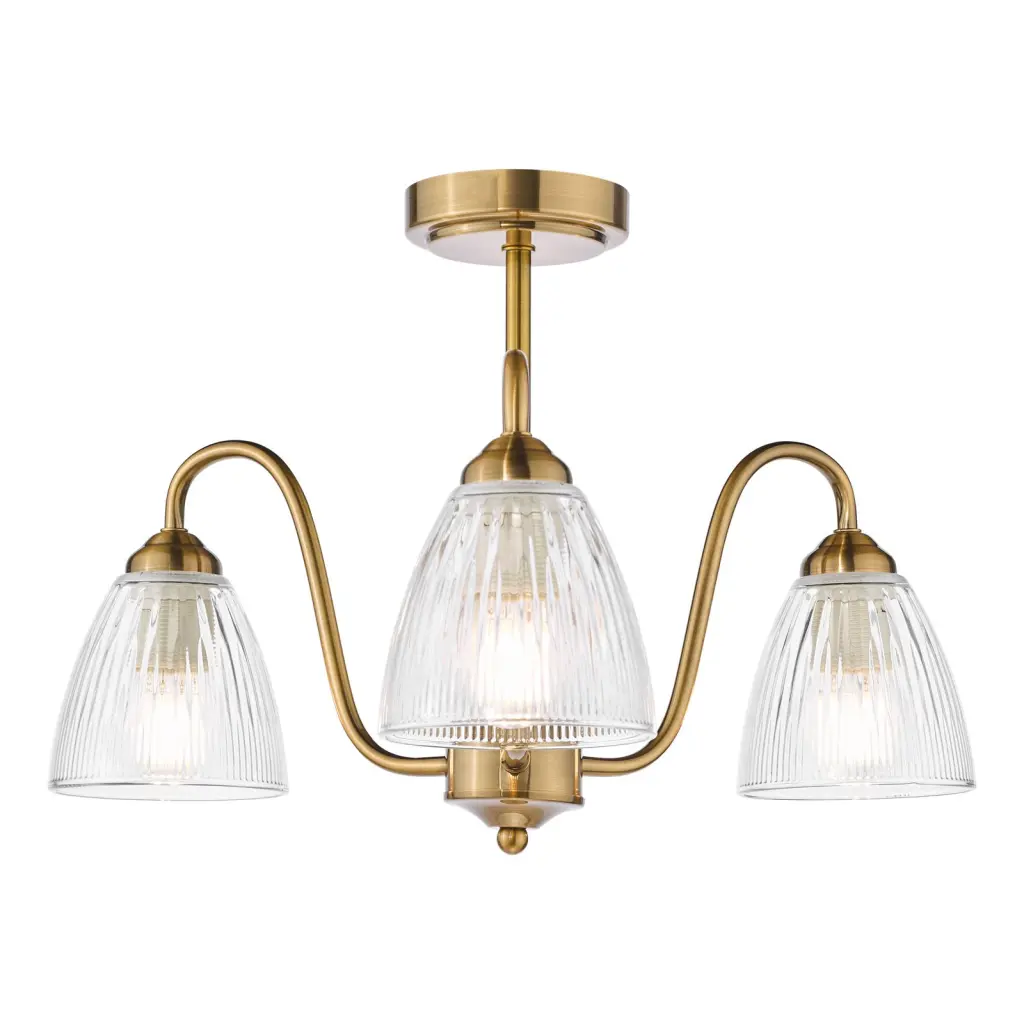 Glynis Antique Bronze 3 Light Semi Flush Fitting