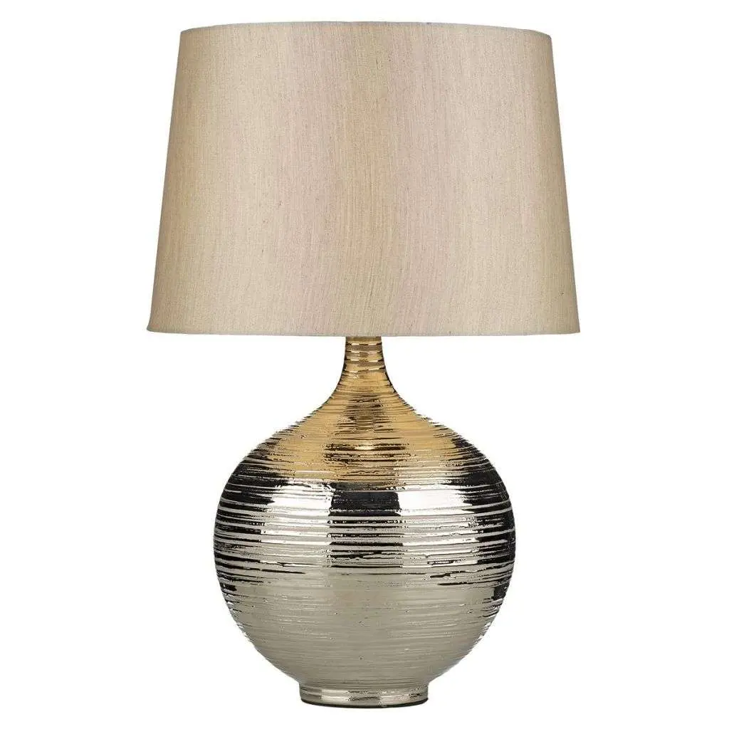 Gustav Table Lamp Large Silver with Silver Shade