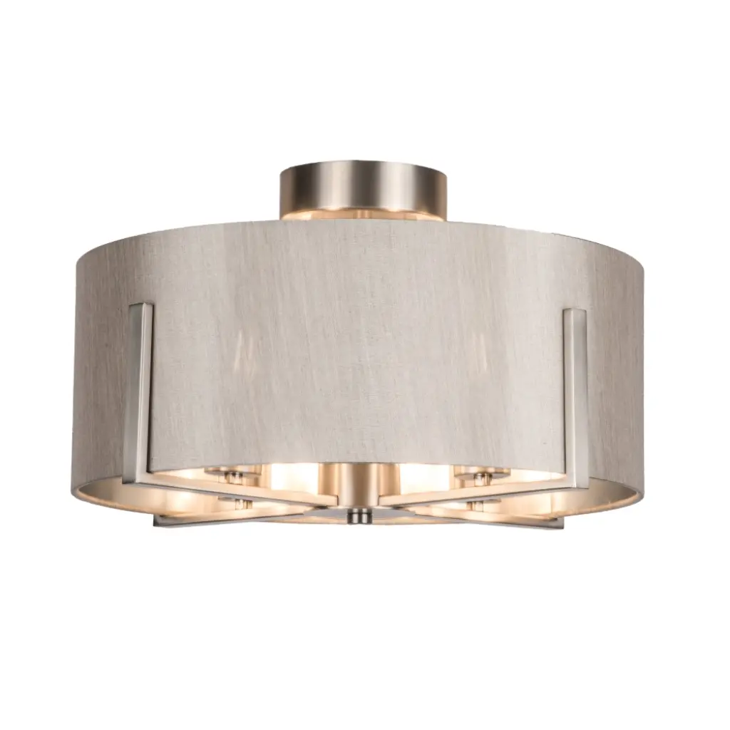 Hadden 4 Light Satin Chrome Semi Flush Fitting