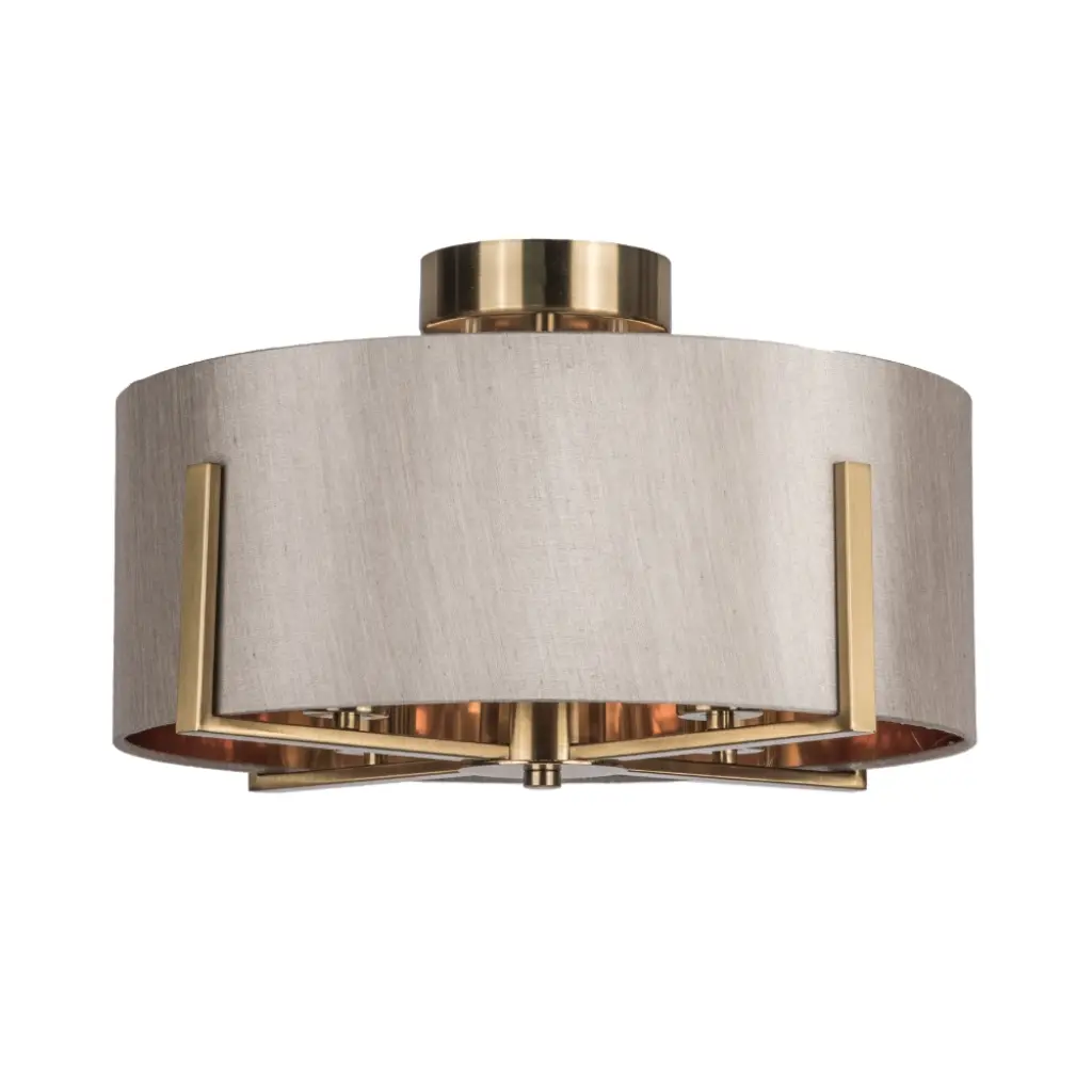 Hadden 4 Light Satin Chrome Semi Flush Fitting