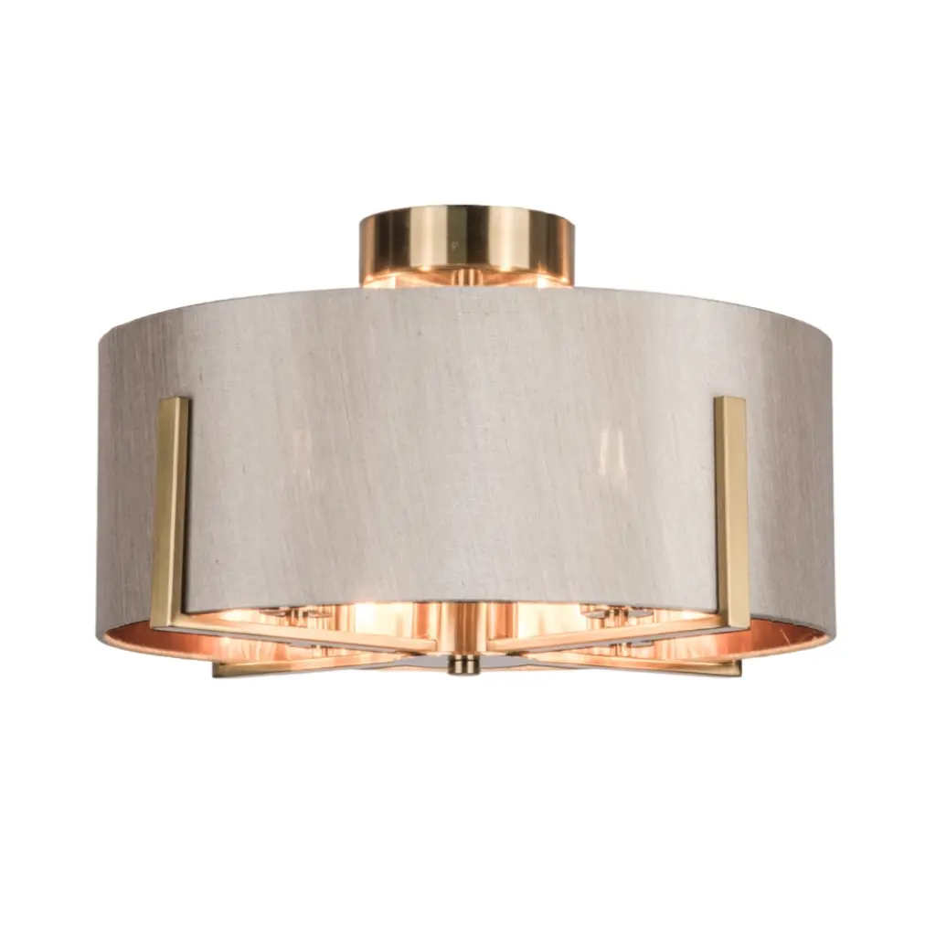 Hadden 4 Light Satin Chrome Semi Flush Fitting