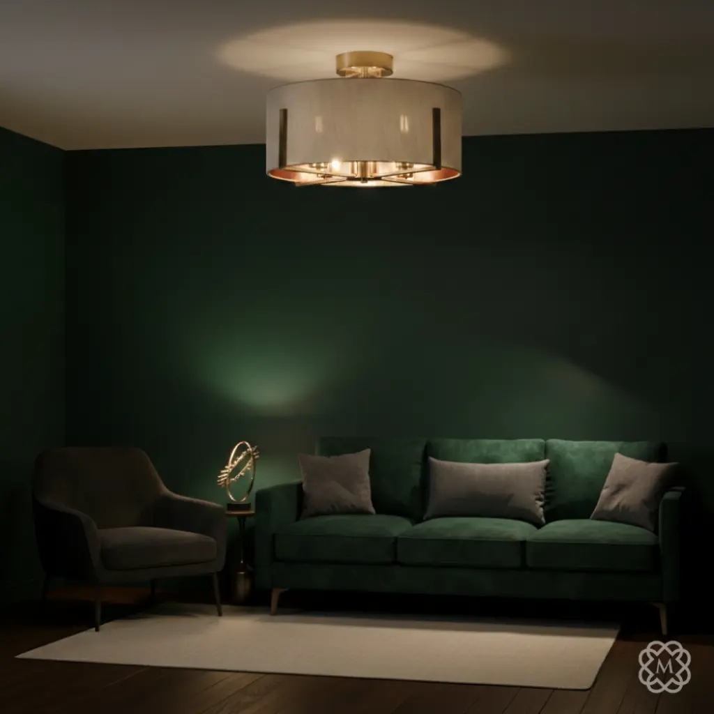 Hadden 4 Light Satin Chrome Semi Flush Fitting