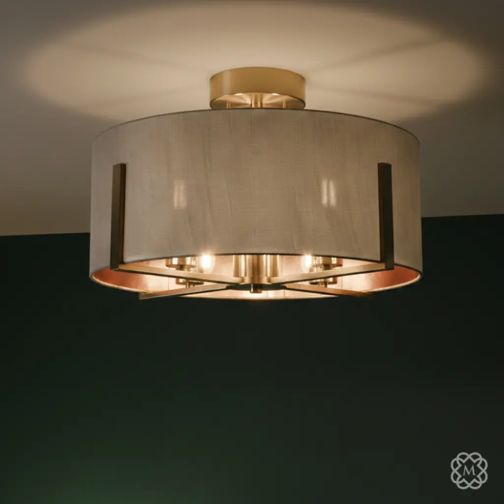 Hadden 4 Light Satin Chrome Semi Flush Fitting