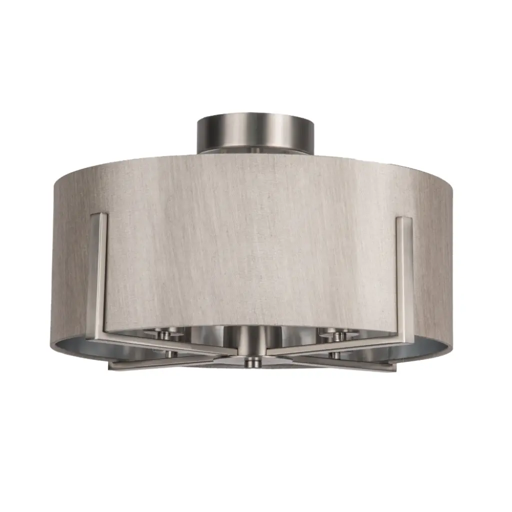 Hadden 4 Light Satin Chrome Semi Flush Fitting