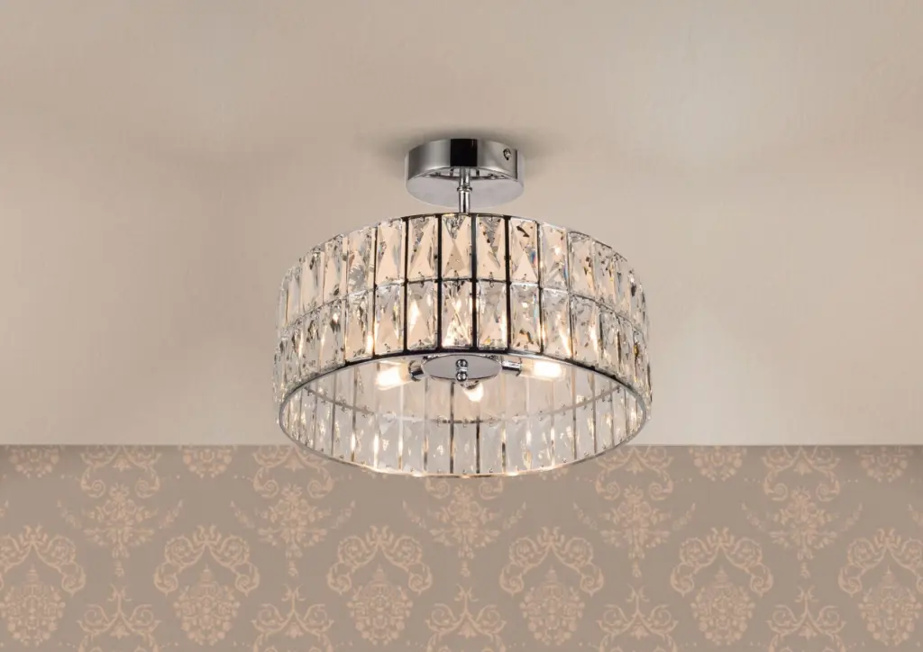 Haley 6 Light Polished Chrome Semi Flush Crystal Fitting