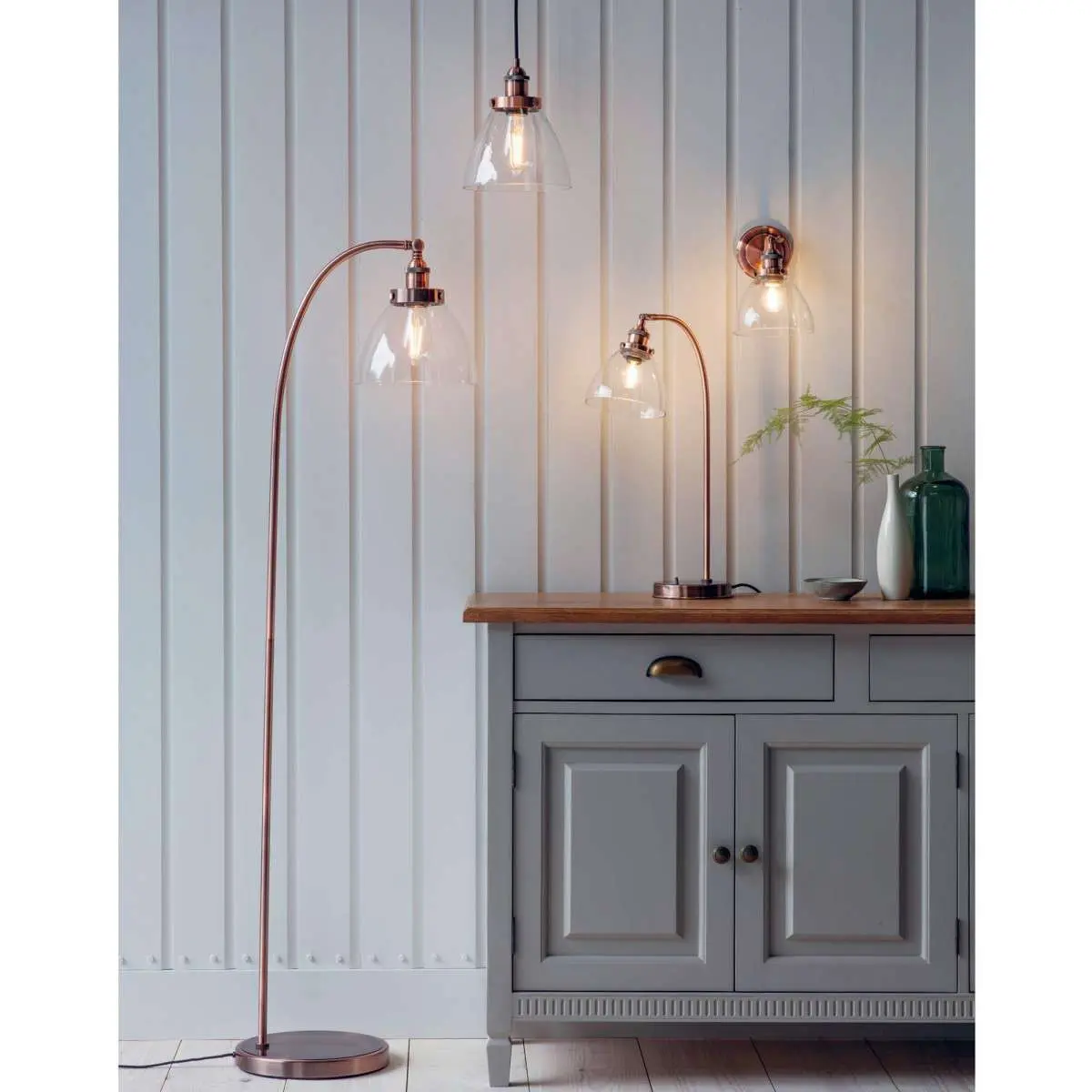 Hansen Wall Fitting in Aged Copper