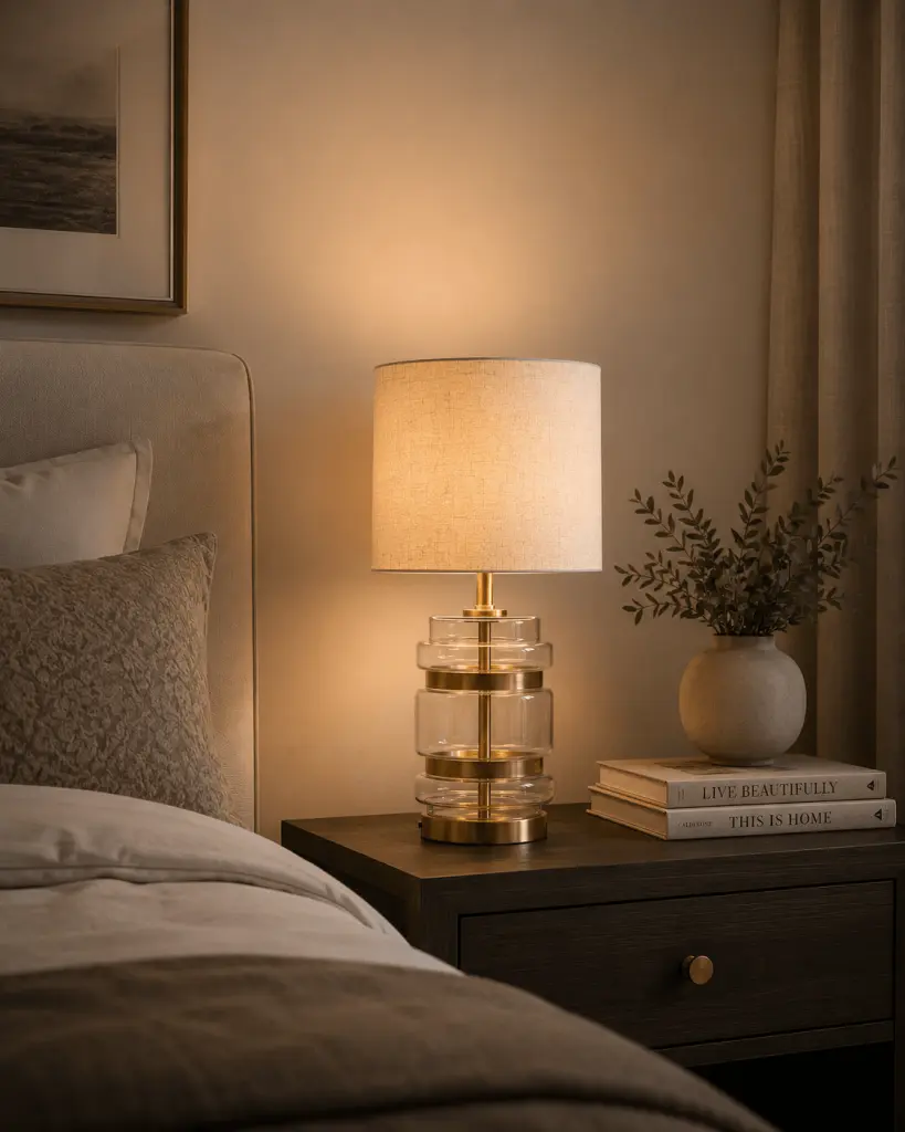 Hartley Satin Brass Table Lamp C/W Shade