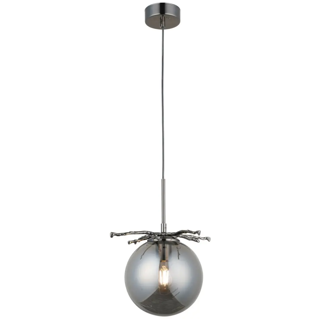 Harvey Single Brushed Black Chrome Pendant