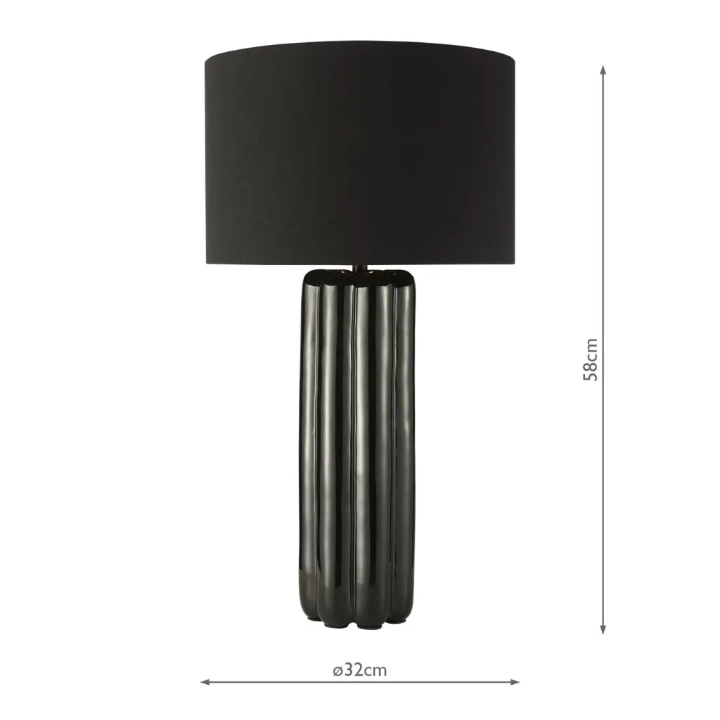 Hebron Black Table Lamp C/W Shade