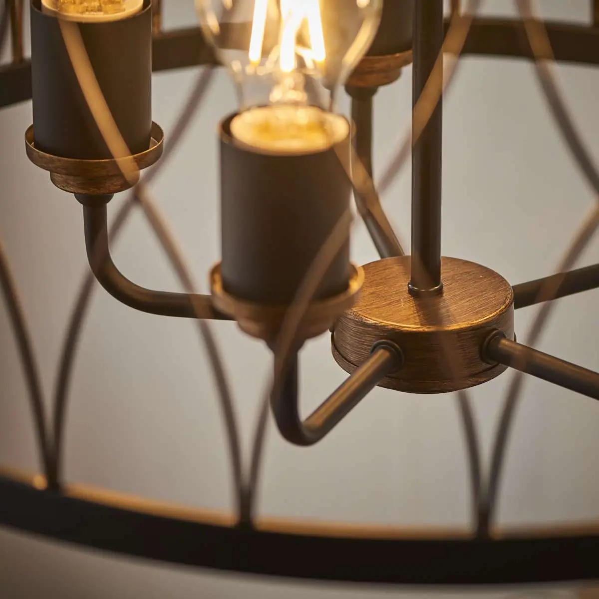 Heston 5 Light Bronze & Matt Black Pendant