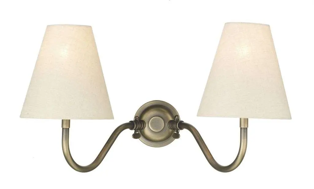 Hicks Double Wall Bracket Antique Brass
