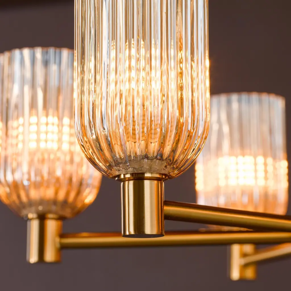 Hilaria 6 Light Antique Gold Semi-Flush Fitting