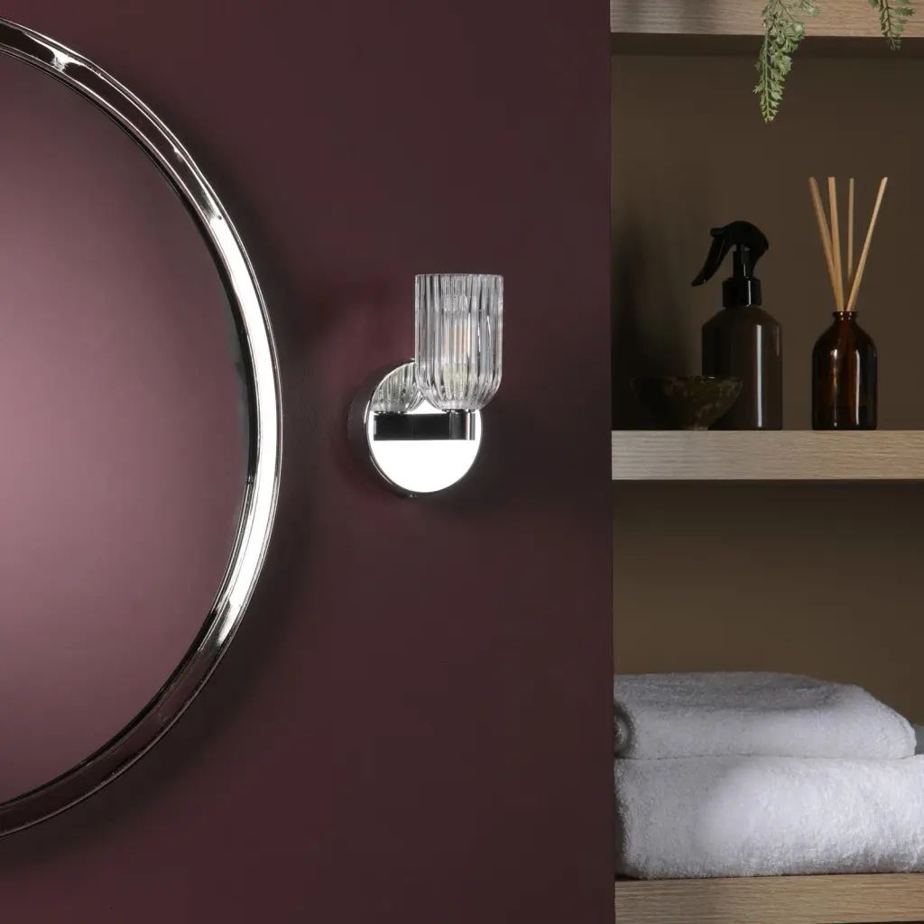 Hilaria Polished Chrome Single Wall Light IP44