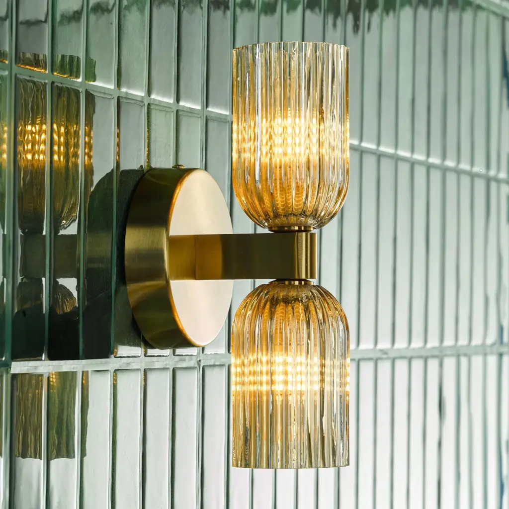 Hilaria Antique Gold Double Wall Light