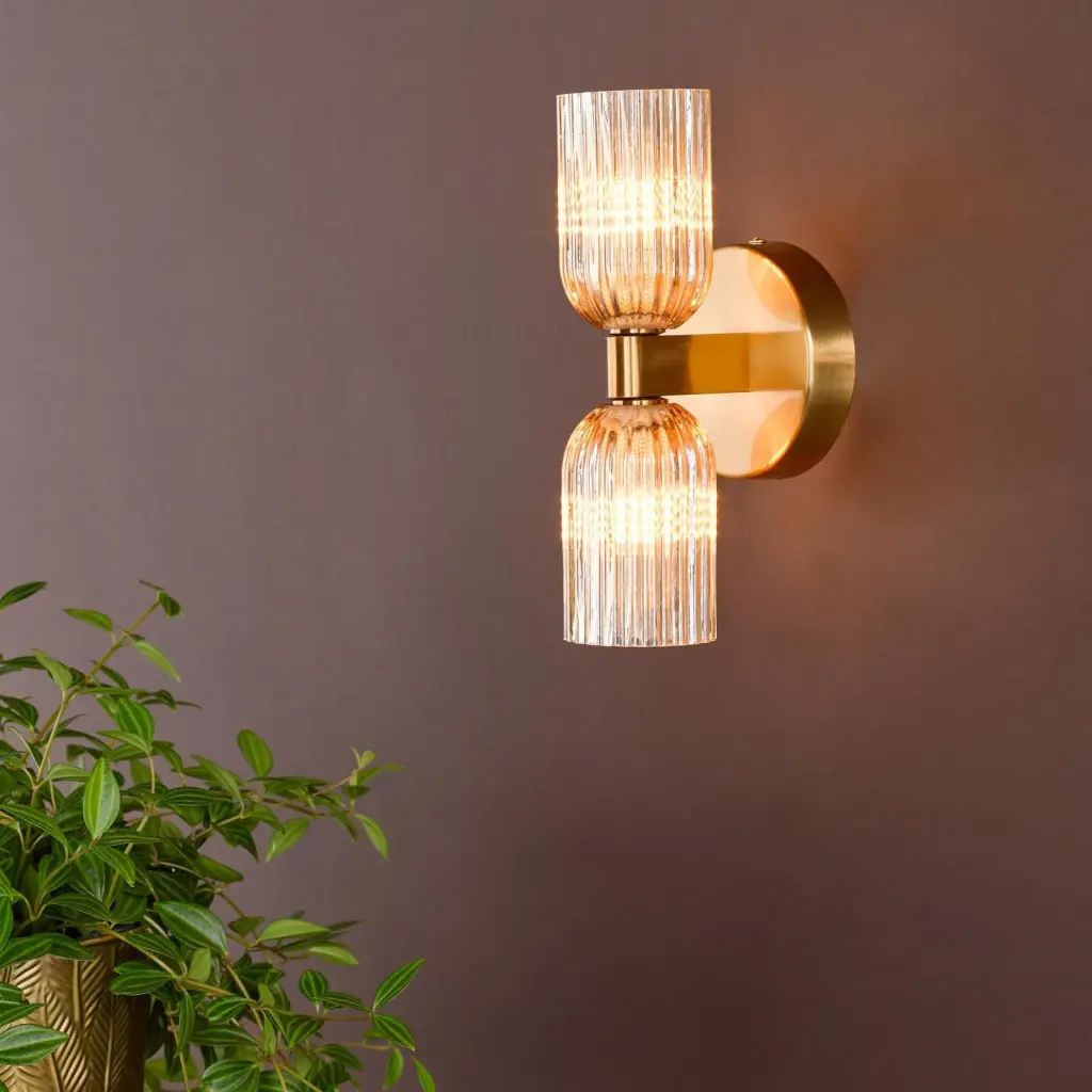 Hilaria Antique Gold Double Wall Light