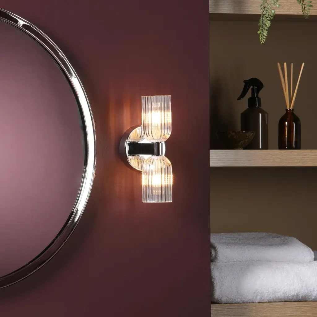 Hilaria Polished Chrome Double Wall Light