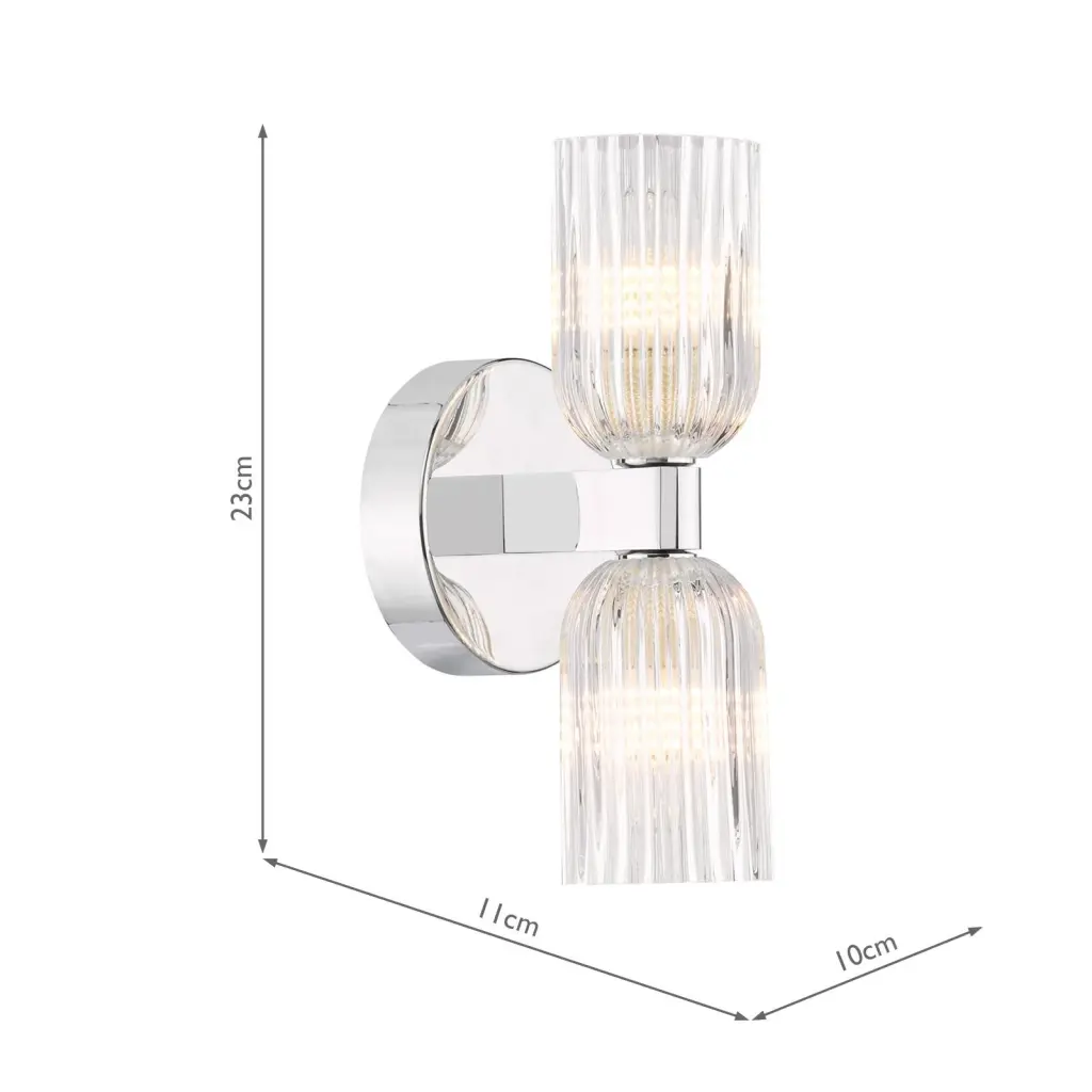 Hilaria Polished Chrome Double Wall Light