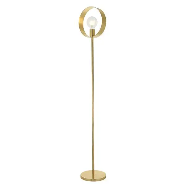 Hoop Floor Lamp in Brushed Brass Finish