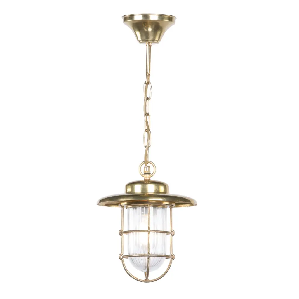 Humber Natural Brass Outdoor Pendant IP44
