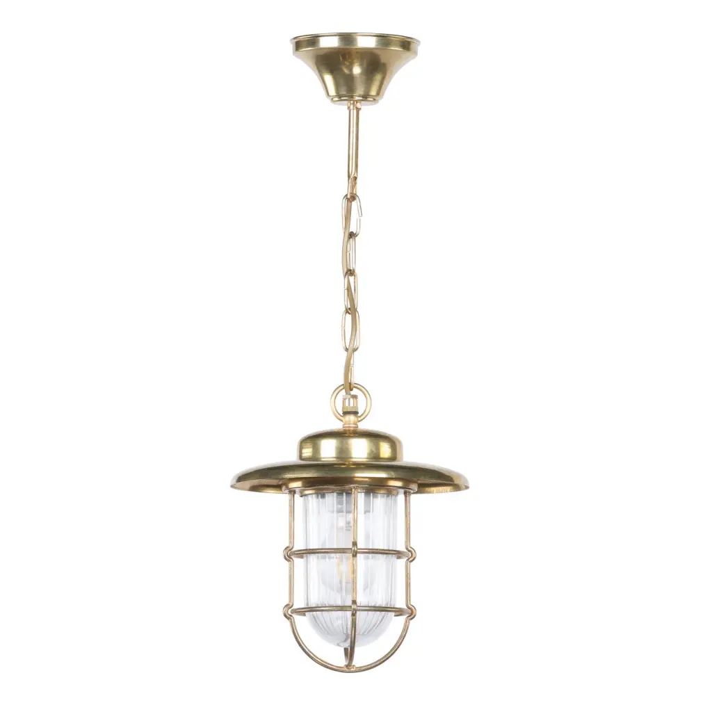 Humber Natural Brass Outdoor Pendant IP44
