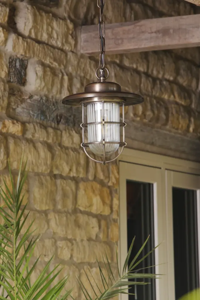 Humber Antique Brass Outdoor Pendant IP44