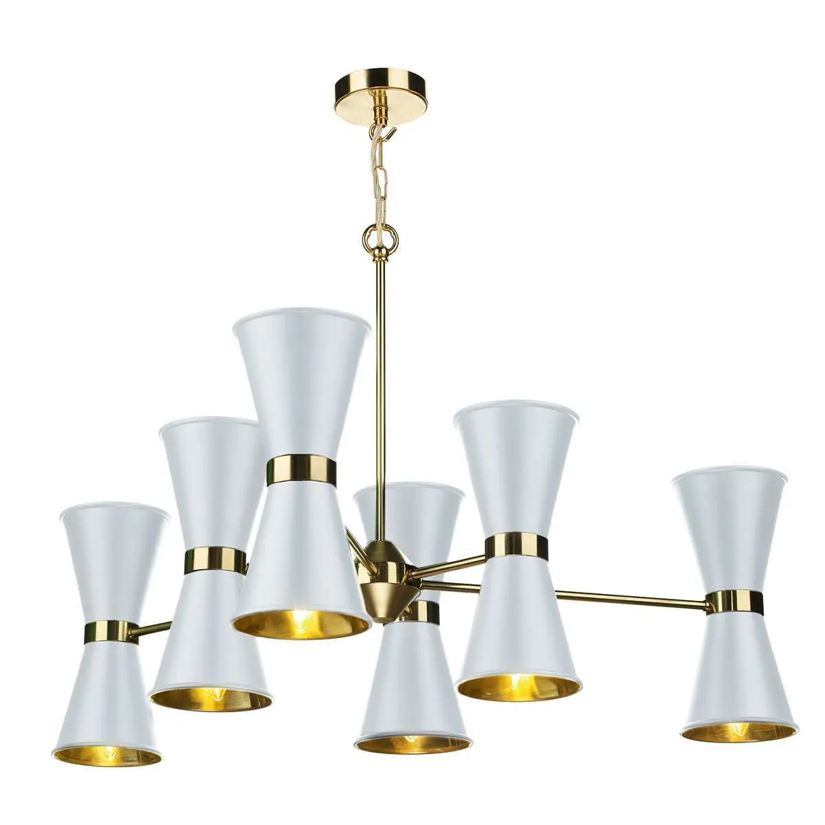 Hyde 12 Light Chandelier Brass (Bespoke Colours Available)