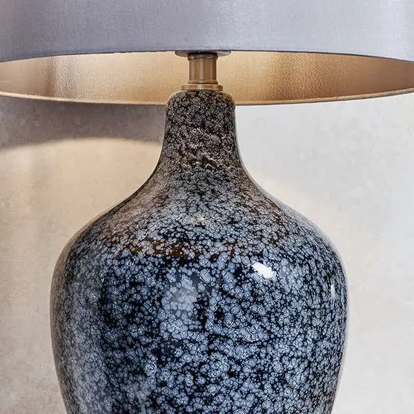 Ilsa Black & Grey Table Lamp C/W Shade