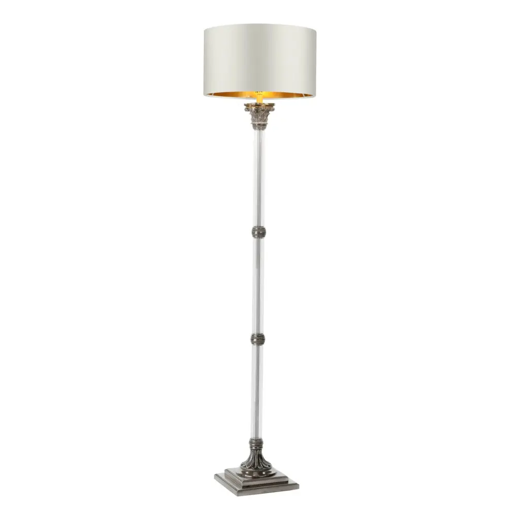 Imperial Floor Lamp Glass Pewter