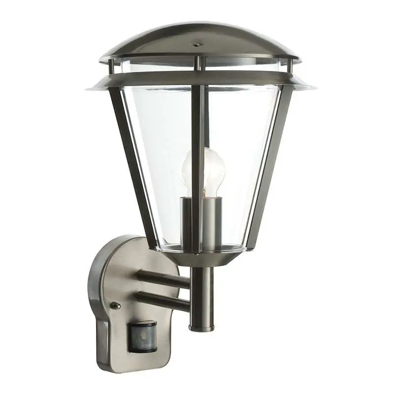 Inova PIR Wall Light in Brushed Stainless Steel Finish IP44
