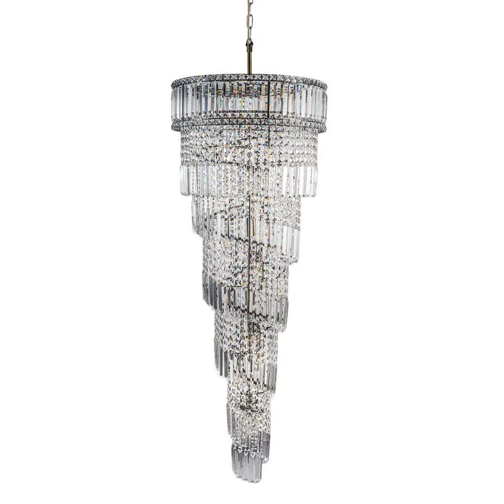 Isla 21 Light Crystal Pendant in Antique Brass