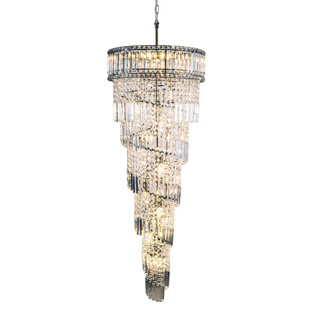 Isla 21 Light Crystal Pendant in Antique Brass