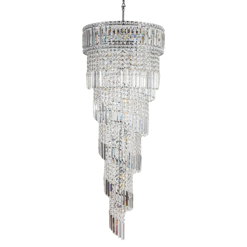 Isla 21 Light Crystal Pendant Polished Chrome