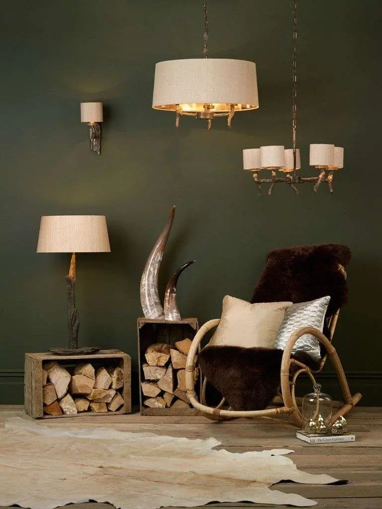 Joshua Single Wall Light in Bronze C/W  Bespoke Shade