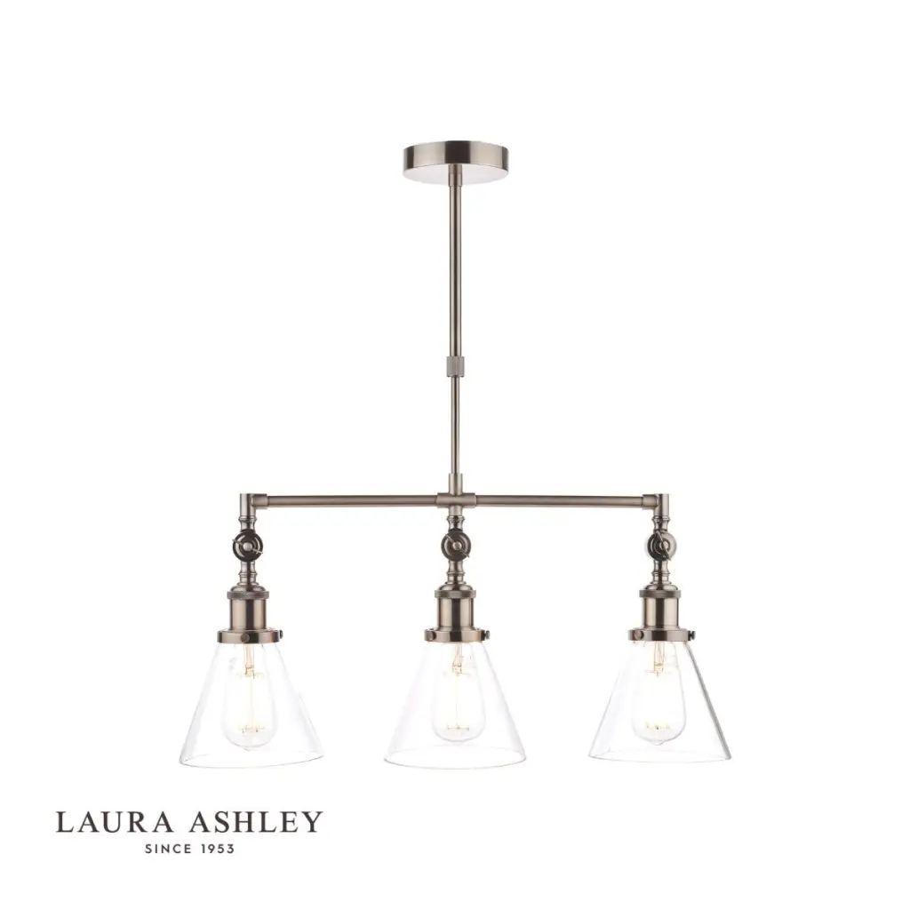 Isaac 3 Light Bar Pendant in Satin Nickel