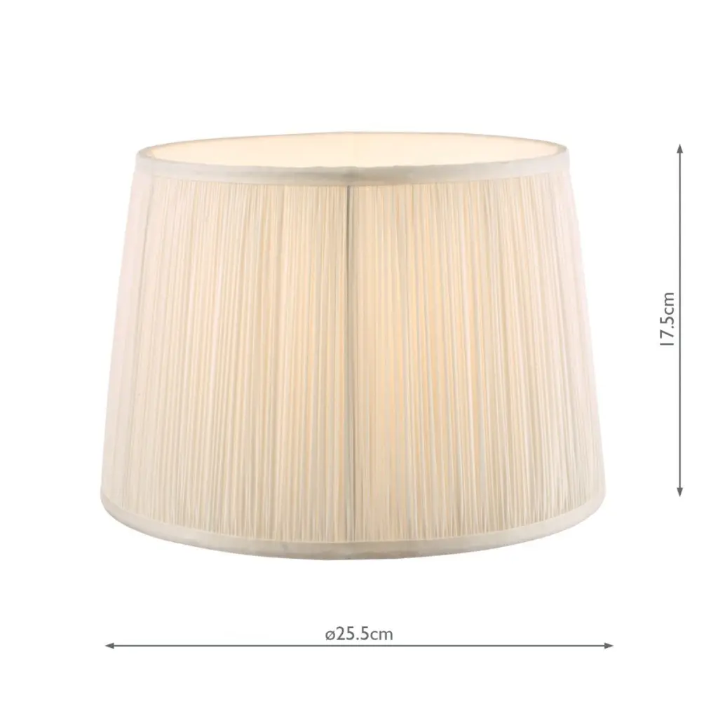 Hemsley Pleated Silk Cream Shade 250mm/10 Inch
