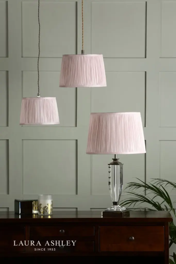 Hemsley Pleated Silk Pink Shade 250mm/ 10 Inch