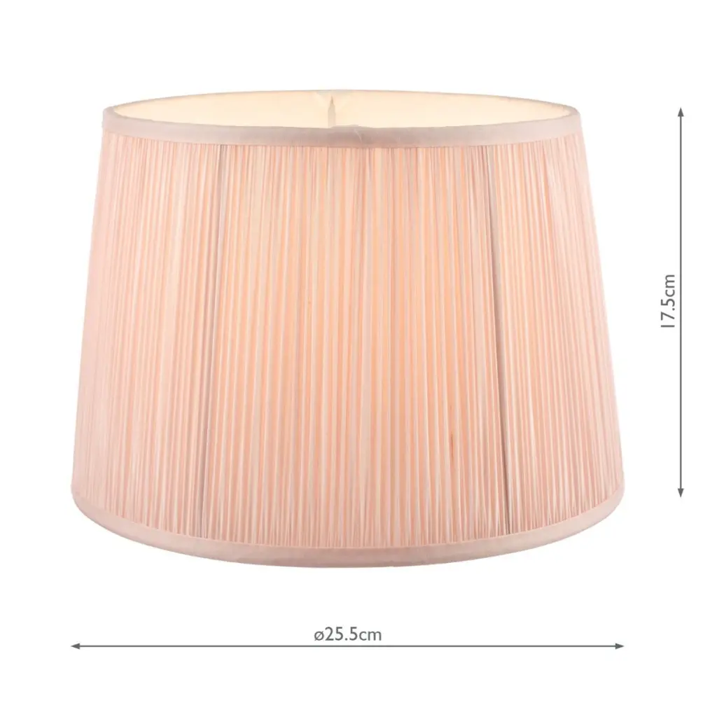 Hemsley Pleated Silk Pink Shade 250mm/ 10 Inch