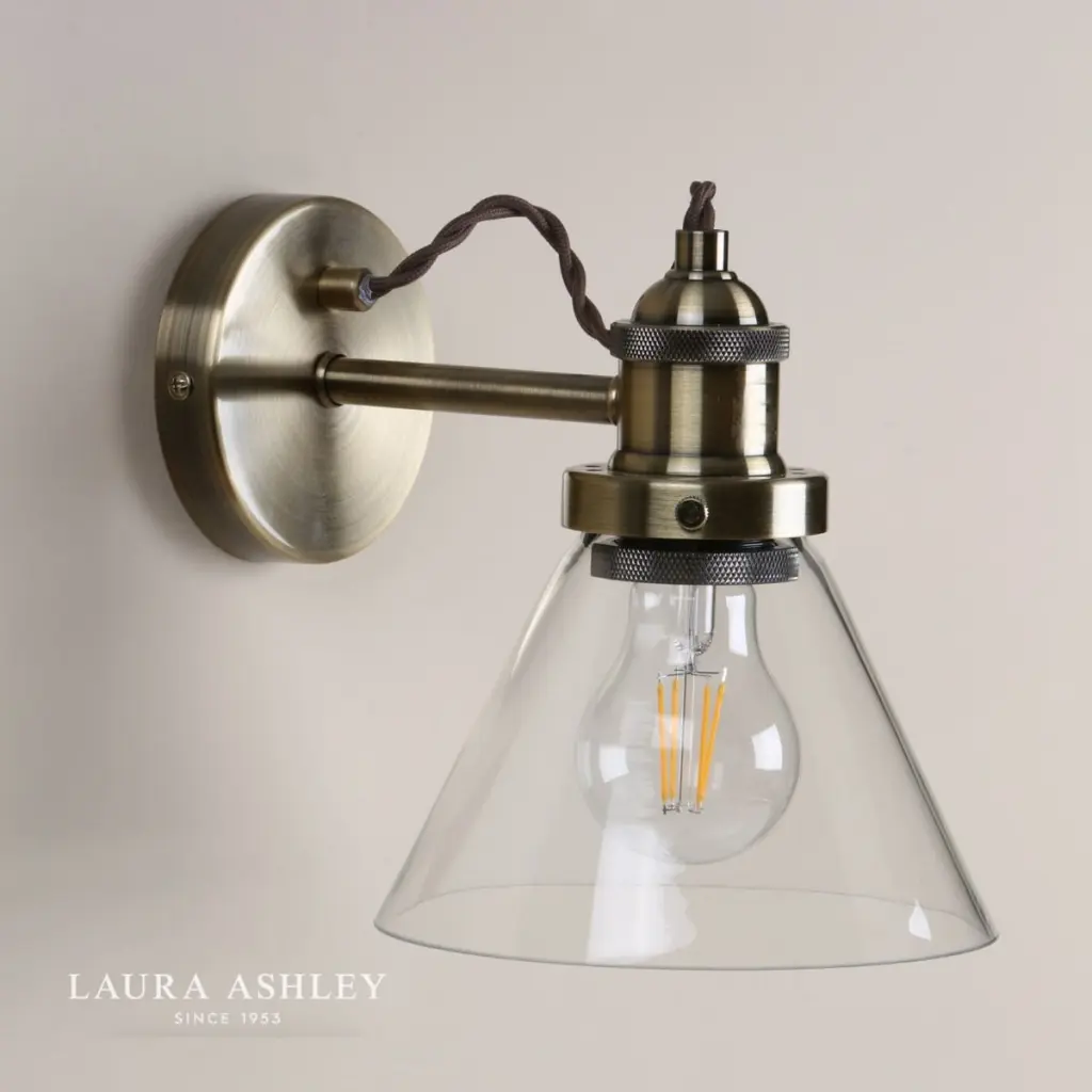 Isaac Antique Brass & Glass Wall Light